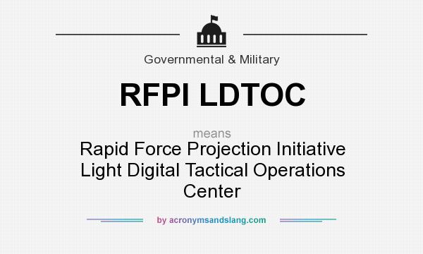 What does RFPI LDTOC mean? It stands for Rapid Force Projection Initiative Light Digital Tactical Operations Center