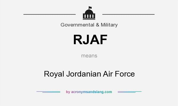 What does RJAF mean? It stands for Royal Jordanian Air Force