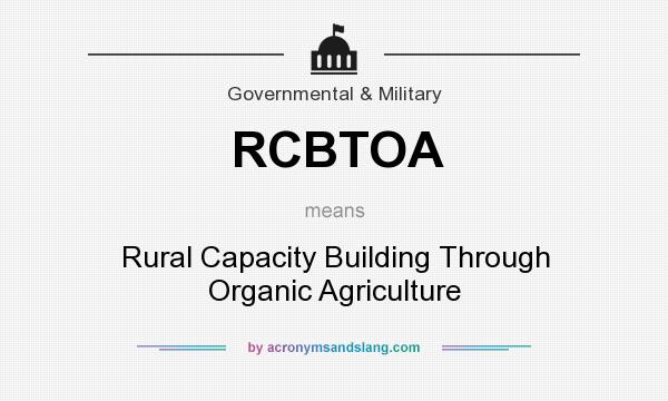 What does RCBTOA mean? It stands for Rural Capacity Building Through Organic Agriculture