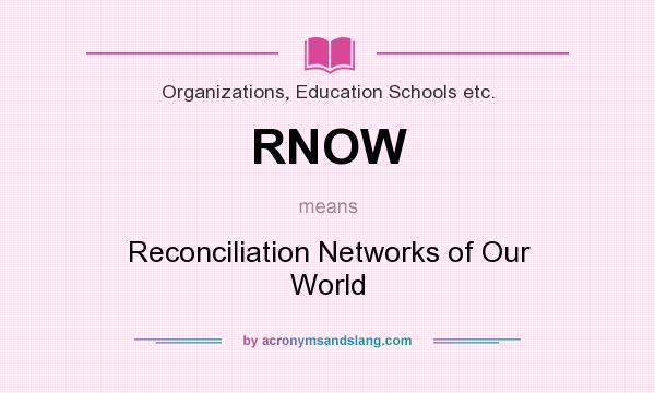 What does RNOW mean? It stands for Reconciliation Networks of Our World