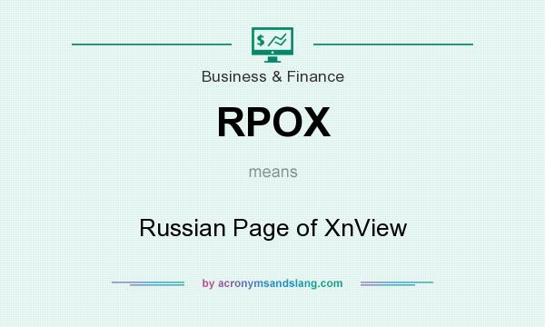 What does RPOX mean? It stands for Russian Page of XnView