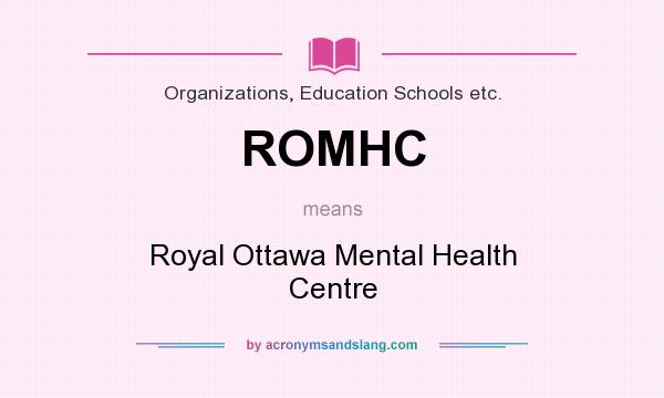 What does ROMHC mean? It stands for Royal Ottawa Mental Health Centre