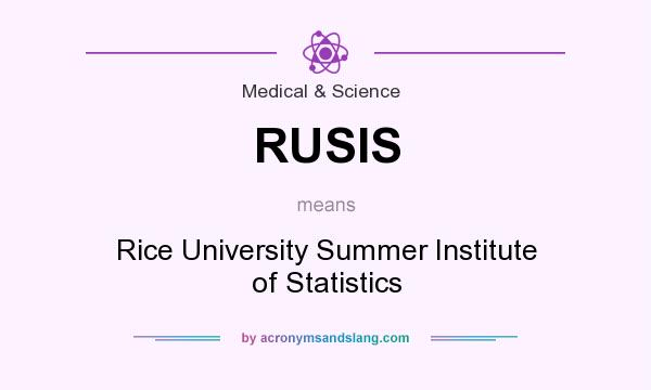 What does RUSIS mean? It stands for Rice University Summer Institute of Statistics