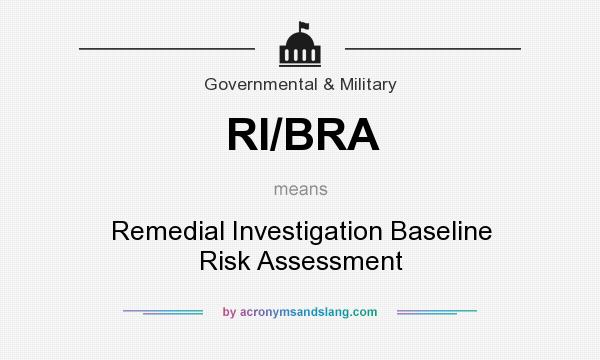 What does RI/BRA mean? It stands for Remedial Investigation Baseline Risk Assessment