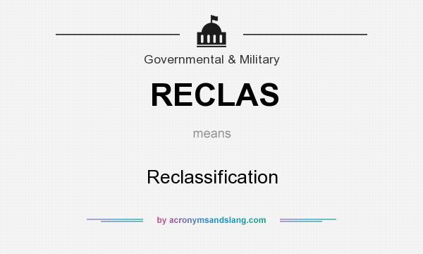 What does RECLAS mean? It stands for Reclassification