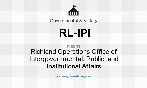 What does RL-IPI mean? It stands for Richland Operations Office of Intergovernmental, Public, and Institutional Affairs