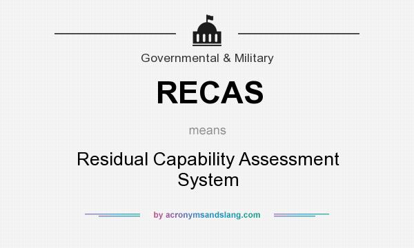 What does RECAS mean? It stands for Residual Capability Assessment System