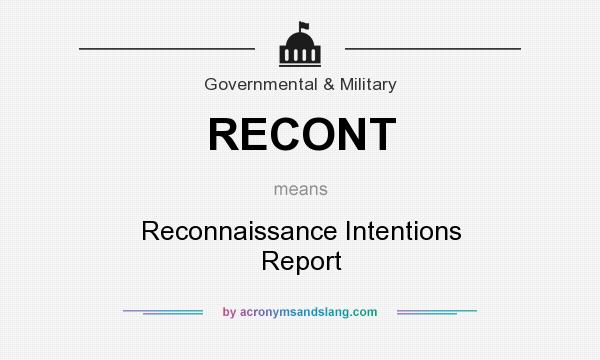 What does RECONT mean? It stands for Reconnaissance Intentions Report