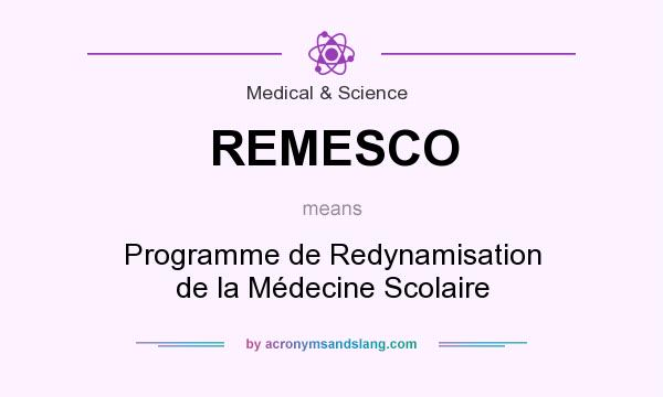 What does REMESCO mean? It stands for Programme de Redynamisation de la Médecine Scolaire