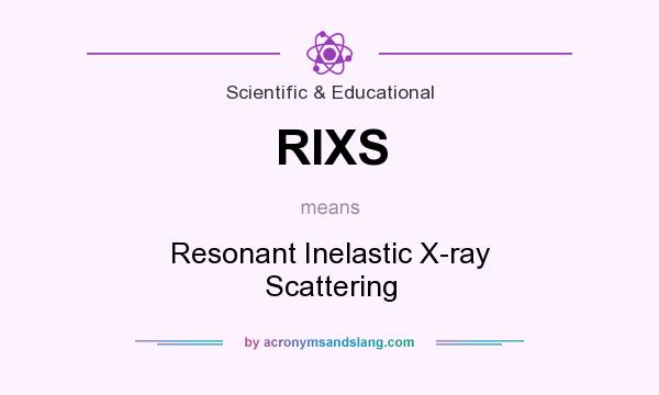 What does RIXS mean? It stands for Resonant Inelastic X-ray Scattering