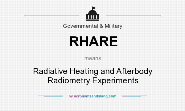 What does RHARE mean? It stands for Radiative Heating and Afterbody Radiometry Experiments