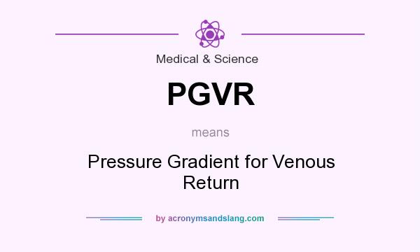 What does PGVR mean? It stands for Pressure Gradient for Venous Return
