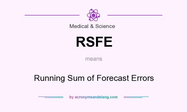 What does RSFE mean? It stands for Running Sum of Forecast Errors