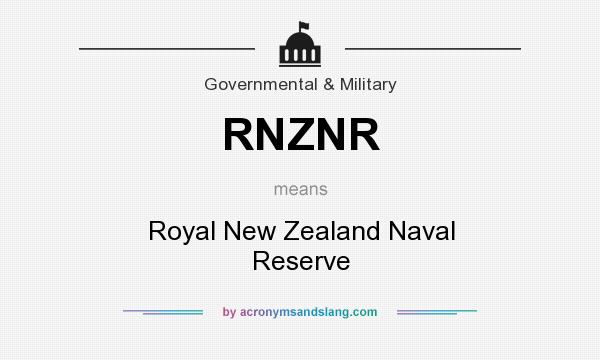 What does RNZNR mean? It stands for Royal New Zealand Naval Reserve