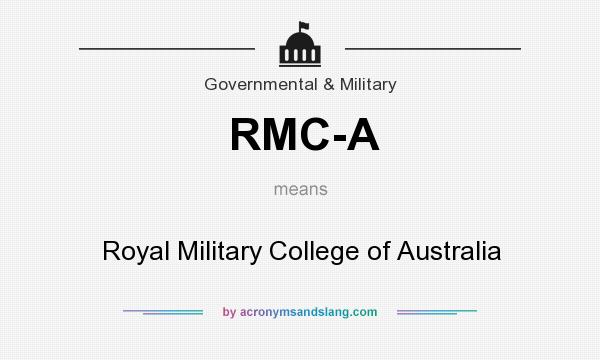 What does RMC-A mean? It stands for Royal Military College of Australia