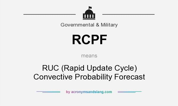 What does RCPF mean? It stands for RUC (Rapid Update Cycle) Convective Probability Forecast