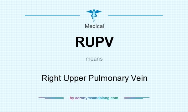 What does RUPV mean? It stands for Right Upper Pulmonary Vein