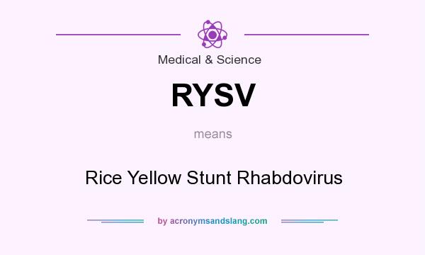 What does RYSV mean? It stands for Rice Yellow Stunt Rhabdovirus