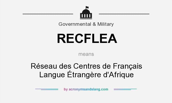 What does RECFLEA mean? It stands for Réseau des Centres de Français Langue Étrangère d`Afrique