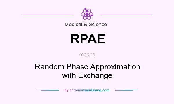 What does RPAE mean? It stands for Random Phase Approximation with Exchange