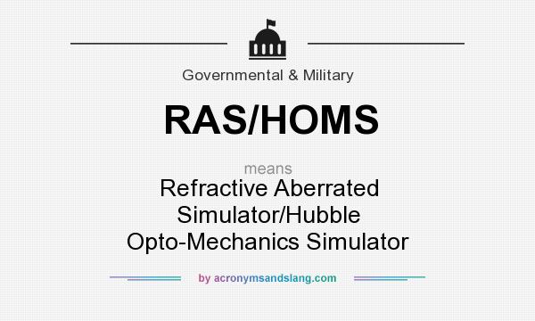 What does RAS/HOMS mean? It stands for Refractive Aberrated Simulator/Hubble Opto-Mechanics Simulator