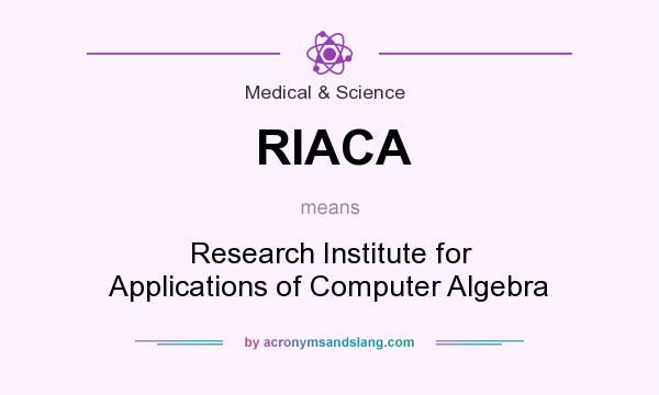 What does RIACA mean? It stands for Research Institute for Applications of Computer Algebra