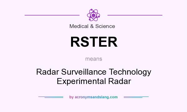 What does RSTER mean? It stands for Radar Surveillance Technology Experimental Radar