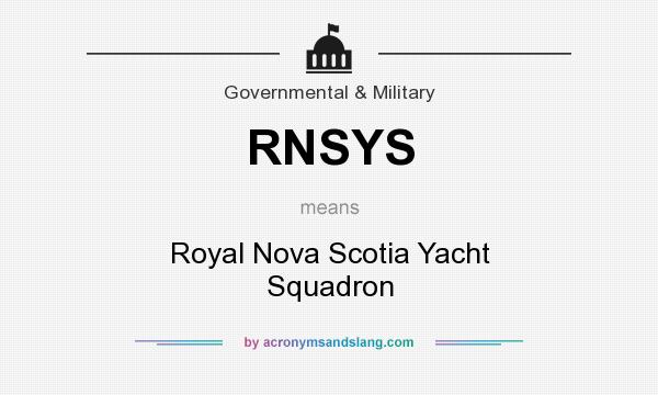 What does RNSYS mean? It stands for Royal Nova Scotia Yacht Squadron