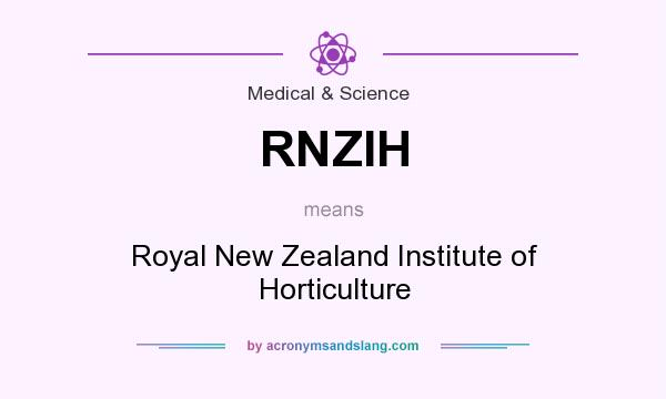 What does RNZIH mean? It stands for Royal New Zealand Institute of Horticulture