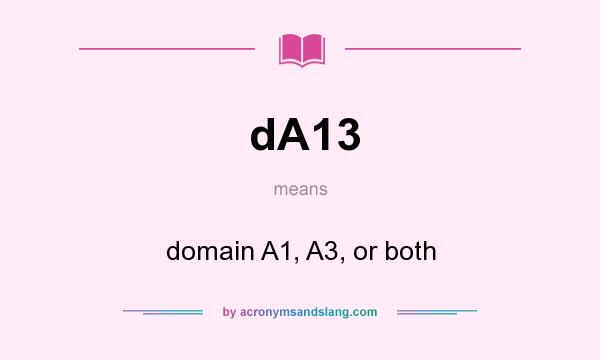 What does dA13 mean? It stands for domain A1, A3, or both