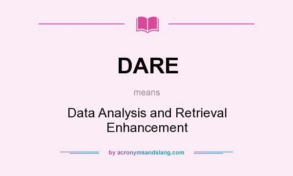 What does DARE mean? It stands for Data Analysis and Retrieval Enhancement