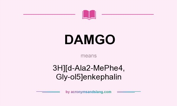 What does DAMGO mean? It stands for 3H][d-Ala2-MePhe4, Gly-ol5]enkephalin