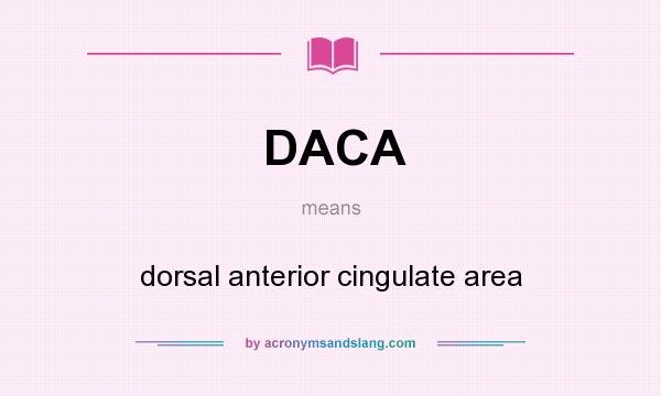 What does DACA mean? It stands for dorsal anterior cingulate area