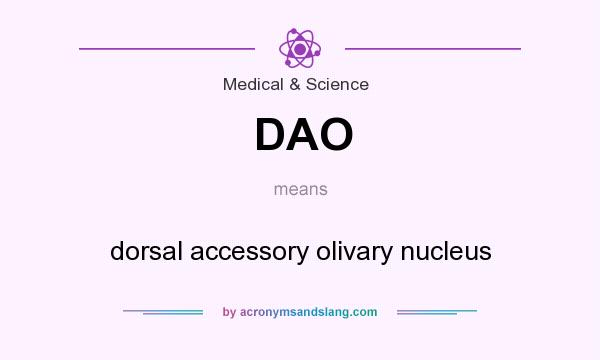 What does DAO mean? It stands for dorsal accessory olivary nucleus