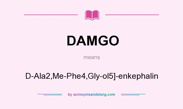 What does DAMGO mean? It stands for D-Ala2,Me-Phe4,Gly-ol5]-enkephalin
