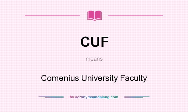 What does CUF mean? It stands for Comenius University Faculty