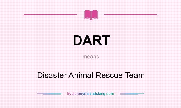 What does DART mean? It stands for Disaster Animal Rescue Team