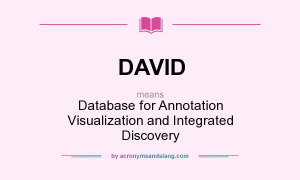 What does DAVID mean? It stands for Database for Annotation Visualization and Integrated Discovery