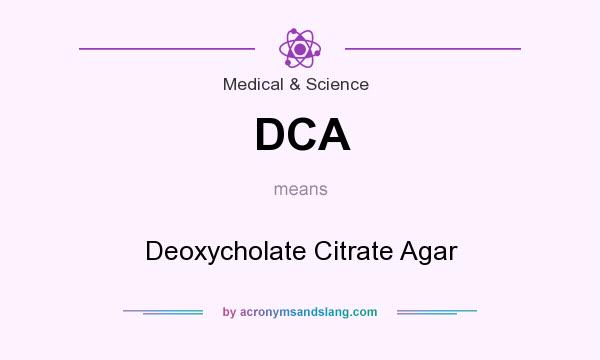 What does DCA mean? It stands for Deoxycholate Citrate Agar
