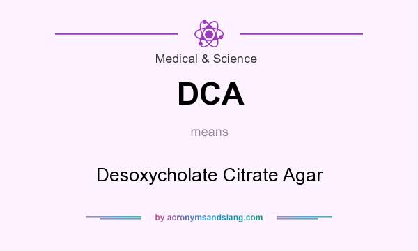What does DCA mean? It stands for Desoxycholate Citrate Agar