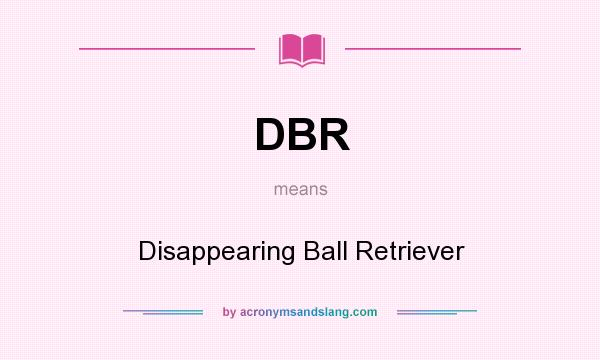 What does DBR mean? It stands for Disappearing Ball Retriever