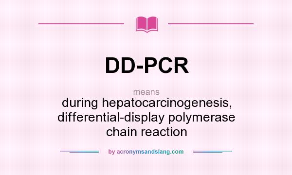 What does DD-PCR mean? It stands for during hepatocarcinogenesis, differential-display polymerase chain reaction