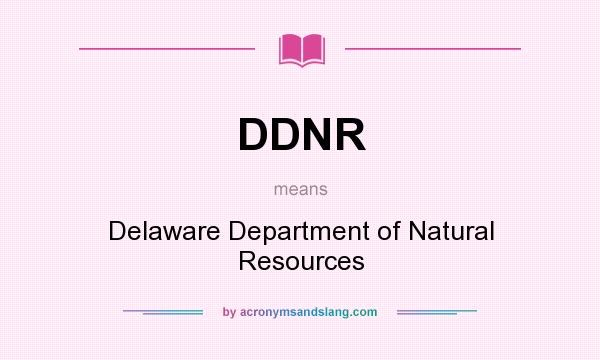What does DDNR mean? It stands for Delaware Department of Natural Resources
