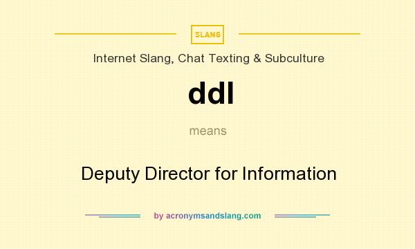What does ddI mean? It stands for Deputy Director for Information