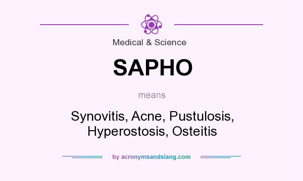 What does SAPHO mean? It stands for Synovitis, Acne, Pustulosis, Hyperostosis, Osteitis