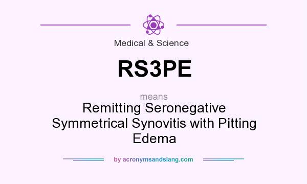 What does RS3PE mean? It stands for Remitting Seronegative Symmetrical Synovitis with Pitting Edema