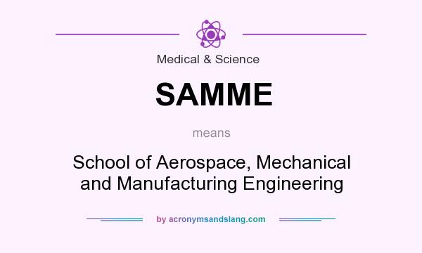 What does SAMME mean? It stands for School of Aerospace, Mechanical and Manufacturing Engineering