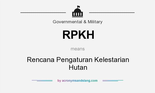 What does RPKH mean? It stands for Rencana Pengaturan Kelestarian Hutan