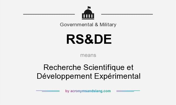 What does RS&DE mean? It stands for Recherche Scientifique et Développement Expérimental