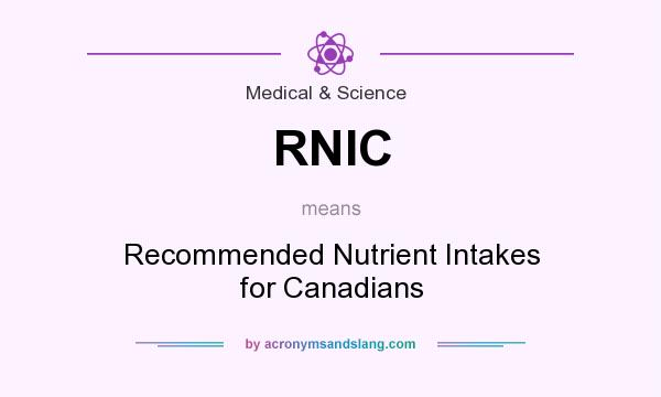 What does RNIC mean? It stands for Recommended Nutrient Intakes for Canadians